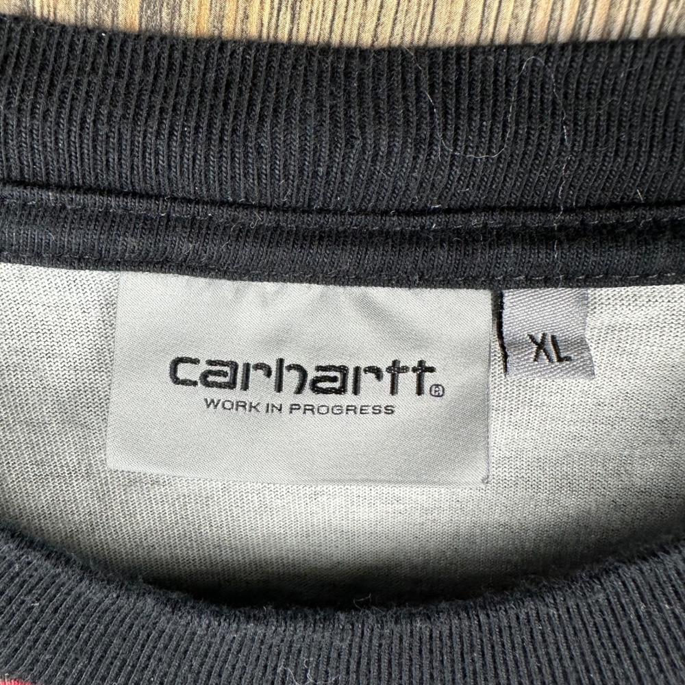 Carhartt WIP Oregon T-Shirt Mens XL Striped Organic Cotton Short Sleeve Black - Picture 4 of 7